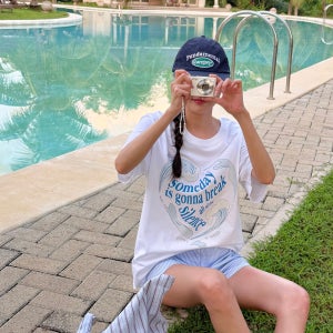 썸데이 썸머 티셔츠 배색 반팔티