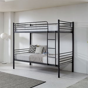 브라보가구 루디 분리형 철제 이층침대 SS(슈퍼싱글), 블랙