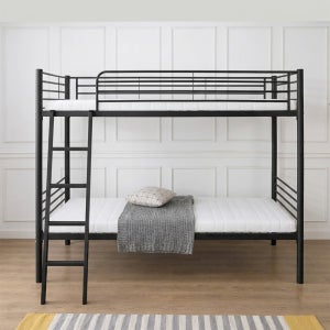 브라보가구 루디 분리형 철제 이층침대 프레임, SS(슈퍼싱글), 블랙
