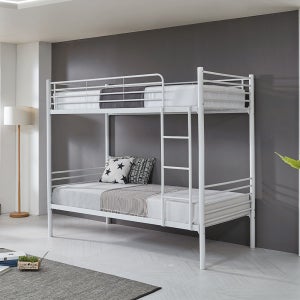 브라보가구 루디 분리형 철제 이층침대 SS(슈퍼싱글), 화이트