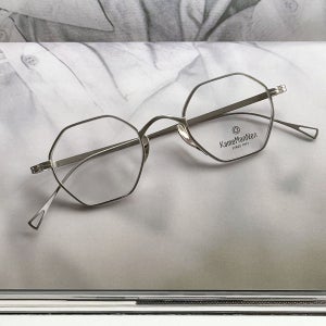 가메만넨 KMN152 TSH 실버 다각형 티타늄 고도근시 남자 여자 안경