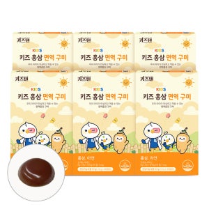 키즈텐 어린이 홍삼 튼튼 성장기 아이 6년근 면역증진 아연 영양제 구미 30개입, 6개