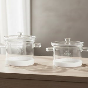클랑 내열유리 전자렌지용 유리용기 냉장 냉동 중탕용기 미니 스팀팟 400ml