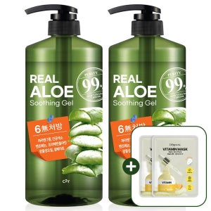 알로에 수딩젤 알로에베라 1L 2개 대용량 고보습 남자 바디 로션 보습제