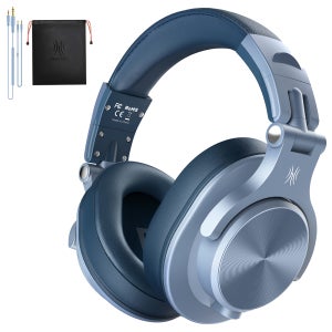 원오디오 A71 모니터링 헤드폰 오버이어 밀폐형 듀얼잭 DJ 유선 헤드셋 스카이블루