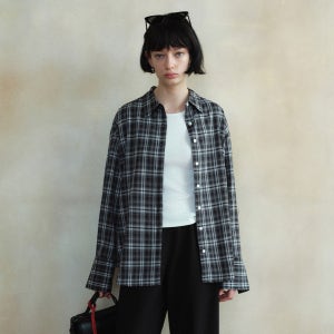 [시야쥬] SITP5246 소프트 멀티 체크 셔츠_Black