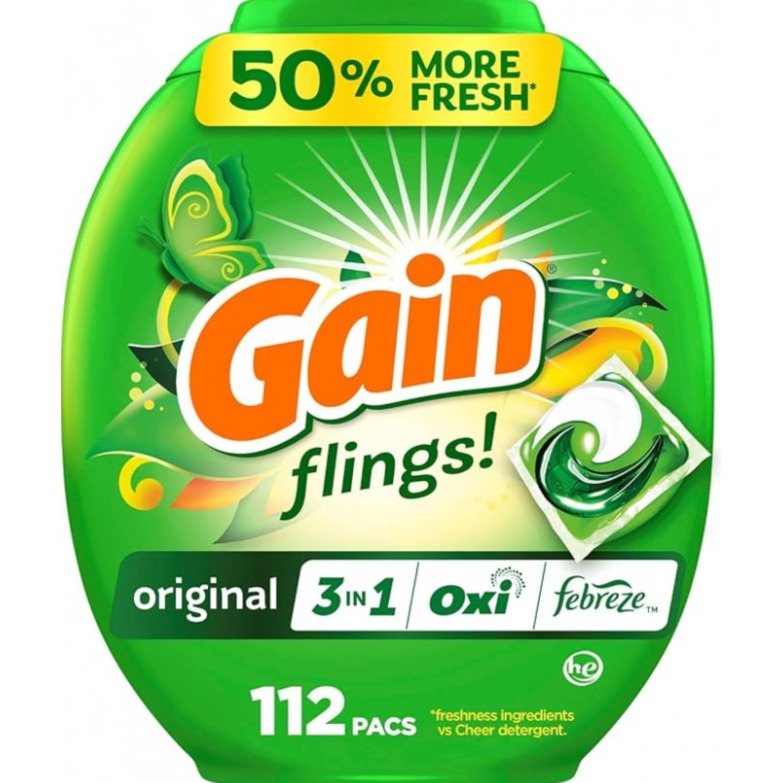 <b>게인</b> <b>Gain</b> 세제 캡슐 오리지널 112개 찬물 세탁