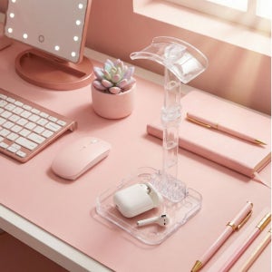 데스크북 투명 헤드셋거치대 스탠드