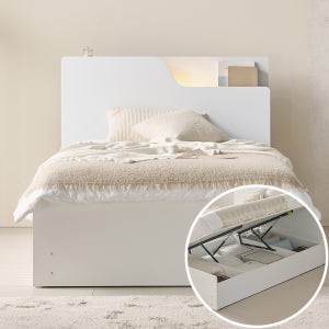 상일리베가구 플로 선반형 LED 반자동 리프트업 수납 침대프레임 SS(슈퍼싱글)