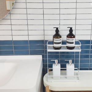 욕실 선반 화장실 선반 무타공 코너 정리 수납 수건 정리대 미니 철제 사각 2단