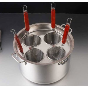 업소용 라면 우동 삶는 냄비 4구 스텐 라인파우더13cm[사은품없음]