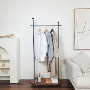 스탠드 옷걸이 미니 행거 소형 이동식 옷 행거 철제 수납 선반 이동형 바퀴 헹거 옷거치대