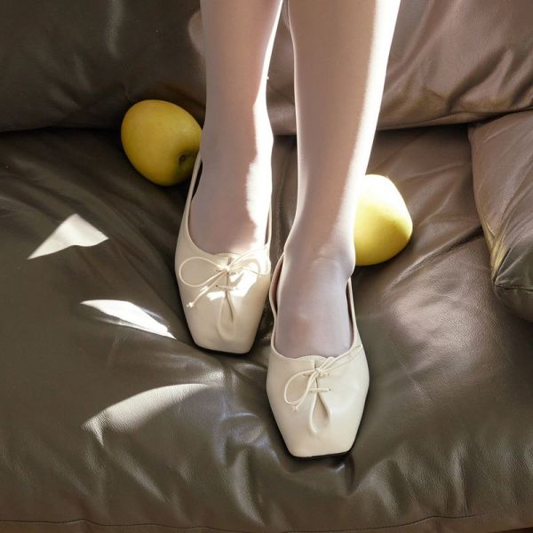 누스 블랙,크림 바로배송 단독 유디트 리본 핀턱 플랫 n5292-1 _3color