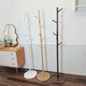 나무 원목 행거 스탠드 옷걸이 이동식 미니 우드 행거 옷 틈새 원룸 옷거치대 내추럴