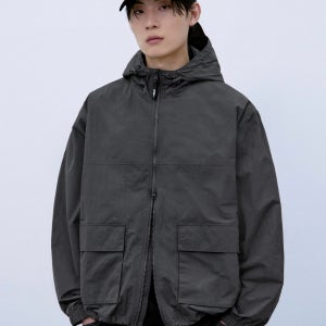 [아테즈] AERO 테크 후드 윈드 브레이커 자켓 차콜