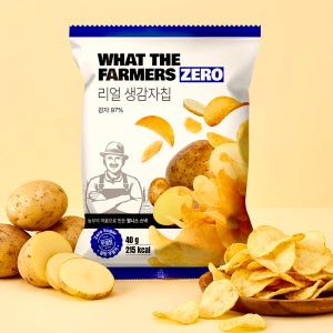 왓더파머스 제로 첨가물 ZERO설탕 저당과자 건강간식 리얼 생감자칩 9봉