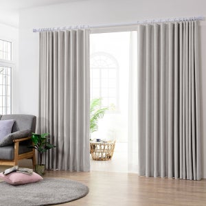 아로아 릴리 형상기억 100암막커튼 자석끈 사계절용 거실 안방 맞춤제작 150cmx230cm(2장)