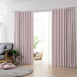 아로아 릴리 형상기억 100암막커튼 자석끈 사계절용 거실 안방 맞춤제작 300cmx240cm(2장)