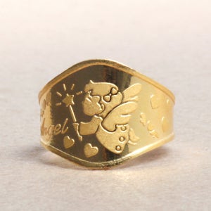 [골드심] 24K 순금 99.9 하트 천사 여아 백일반지 돌반지 3.75g