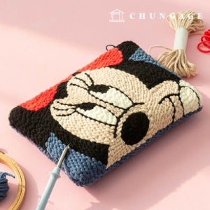 디즈니 펀치니들 프랑스 스킬자수 DIY키트 크로스백 리본미니 PMAF004