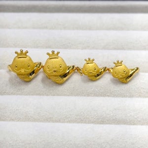 [골드심] 24K 순금 99.9 통통 왕관 뱀띠 남아 여아 백일반지 돌반지 3.75g