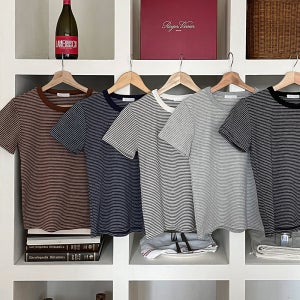뮤즈 스트라이프 반팔티셔츠 5color 개강룩 줄무늬 단가라