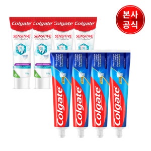 [네이버단독구성] 콜게이트 불소치약 레귤러 175g 4개+민감성 치약 110g 4개