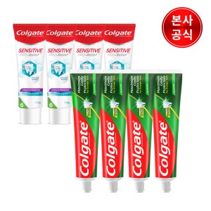 [네이버단독구성] 콜게이트 불소치약 쿨민트 175g 4개+민감성 치약 110g 4개