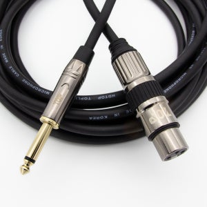 HDTOP 국산 메탈 5.5모노 TO XLR암 마이크케이블 블랙 50M HT-TP2827