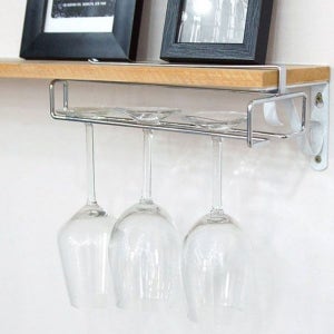 설치편한 스텐 1줄 와인잔 걸이 1P 거치대 보관함 와인랙