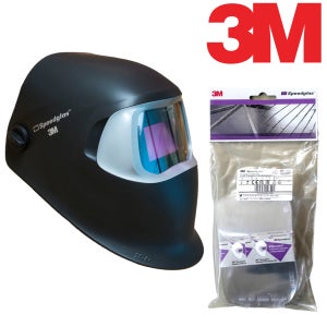 3M 스피드글라스 100V 자동 용접면 보호렌즈 2매 포함 헬멧