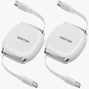 리즈템 1+1 CTOC케이블 240w 초고속 충전 릴케이블 화이트, 2개, 1m