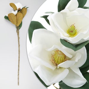 마그놀리아 조화 인조 목련 꽃 가지 백목련 77cm 매그놀리아 조화꽃 꽃장식 12개 세트