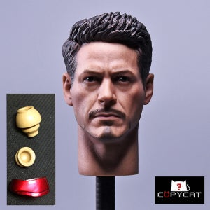 COPYCAT 커스텀 1/6 토니스타크 헤드 목링포함