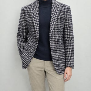 파렌하이트 남자 자켓 가을 겨울 vers 이태리원단 실크 하운드투스 캐주얼 남성 블레이저