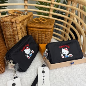 키티 헬로우 레스포삭 라지 3단 스트랩 파우치