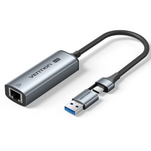 벤션 2in1 C타입 겸용 USB 2.5Gbps 기가비트 인터넷 랜카드 젠더 CFUHB