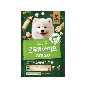 풀무원 아미오 자연담은간식 채소쏙쏙 두부봉 102g (6개입) 강아지 소시지 간식