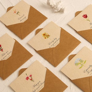 디어앤미 고급 꽃 새해 답례 미니 감사 인사 카드 6P 세트