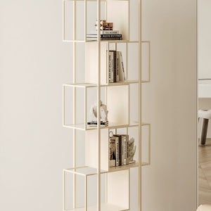 미드센츄리 책장 진열대 책꽂이 선반 거실 북타워 크림색 5칸