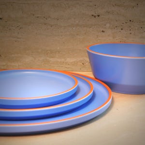 키친수 신혼선물 그릇세트 비바 싱글컬러 4P세트 미스틱블루