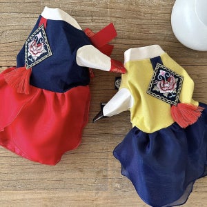 반려동물 설날 추석 명절 강아지옷 테슬 포인트 강아지한복