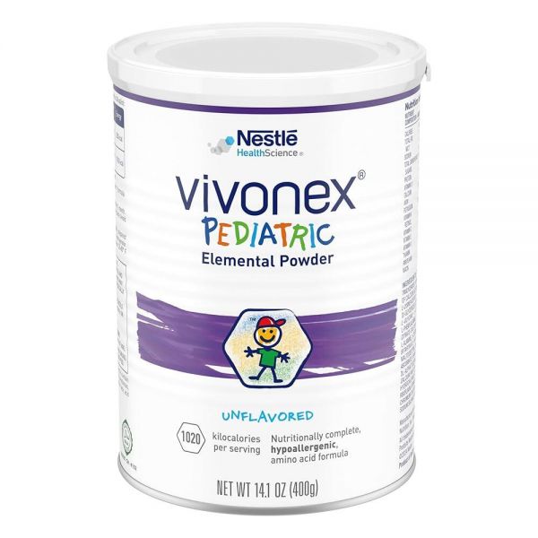 Vivonex 소아과 원소 파우더, 1-13세 <b>아동용</b> 저자극성 <b>포뮬러</b>, 튜브 수유 또는 구강 보충제, 무향, 399.7g(14.5온스), 6개 팩