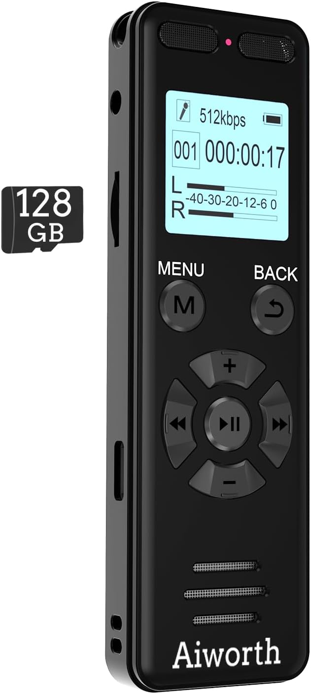 강의 회의용 136GB 디지털 음성 녹음기 - 9860시간 분량의 활성화 Dictaphone 오디오 녹음기(MP3 플레이어 비밀번호 가변 속도 포함)