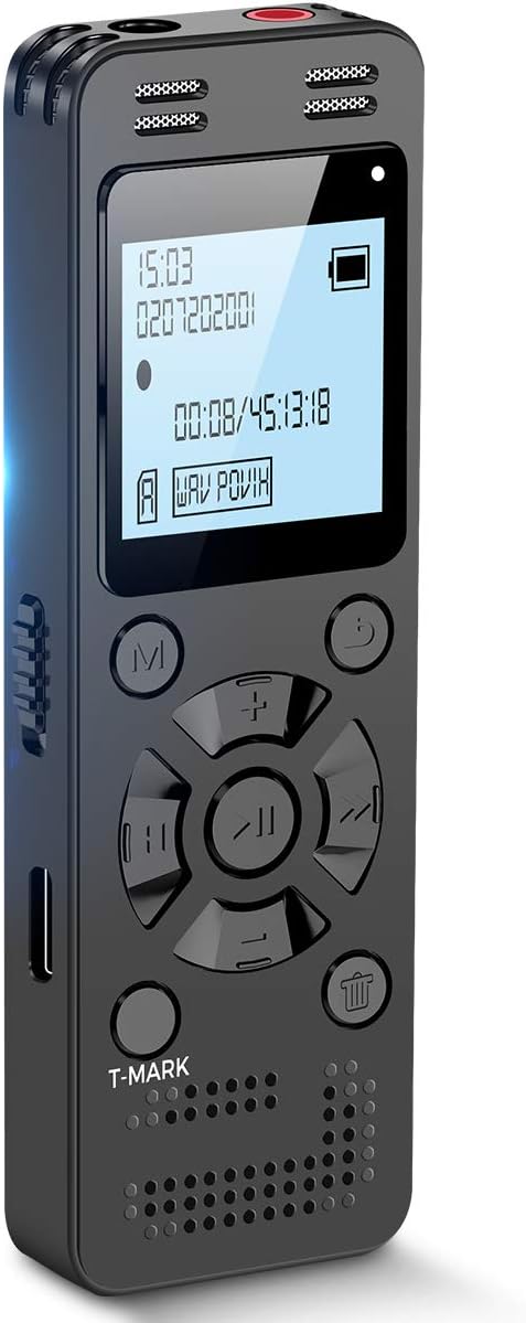 강의 회의용 128GB 디지털 음성 녹음기 - EVIDA 9296시간 활성화 녹음 장치 오디오 녹음기(재생 비밀번호 포함)