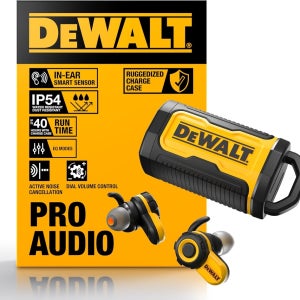 DEWALT Pro X2 ANC 디월트 블루투스 이어버드 무선 earbud 작업 현장용 노이즈 캔슬링 10시간 사용 케이스 사용 시 40시간 방수 방진