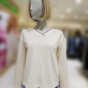 베네통 브이넥 스트랩 티셔츠 BATS10511