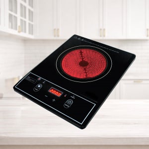 1구 하이라이트 원룸 자취방 보조 전기레인지/블랙 275x350 8단 온도조절 간편조작