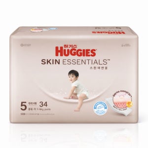 하기스 2025 스킨에센셜 기저귀 공용 5단계 팬티 1박스 34X4팩