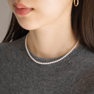 천연 담수 진주 목걸이 AAA급 미니 원형 14k 3mm 4mm